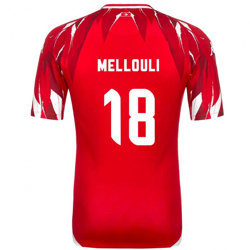 Danxen Dětské Tunisko Taieb Mellouli #18 Červená Bílá Daleko Hráčské Dresy 26-28 Dres