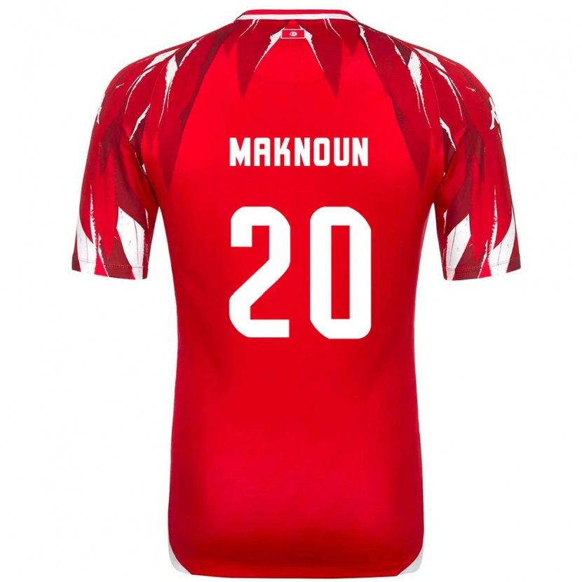 Danxen Dětské Tunisko Leila Maknoun #20 Červená Bílá Daleko Hráčské Dresy 26-28 Dres