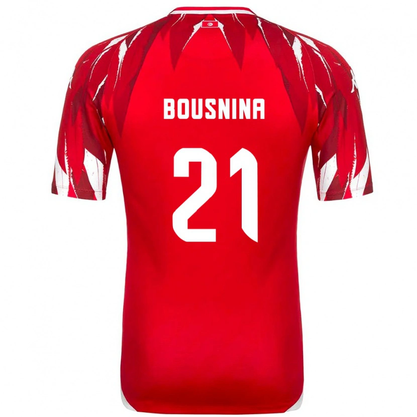 Danxen Dětské Tunisko Farès Bousnina #21 Červená Bílá Daleko Hráčské Dresy 26-28 Dres