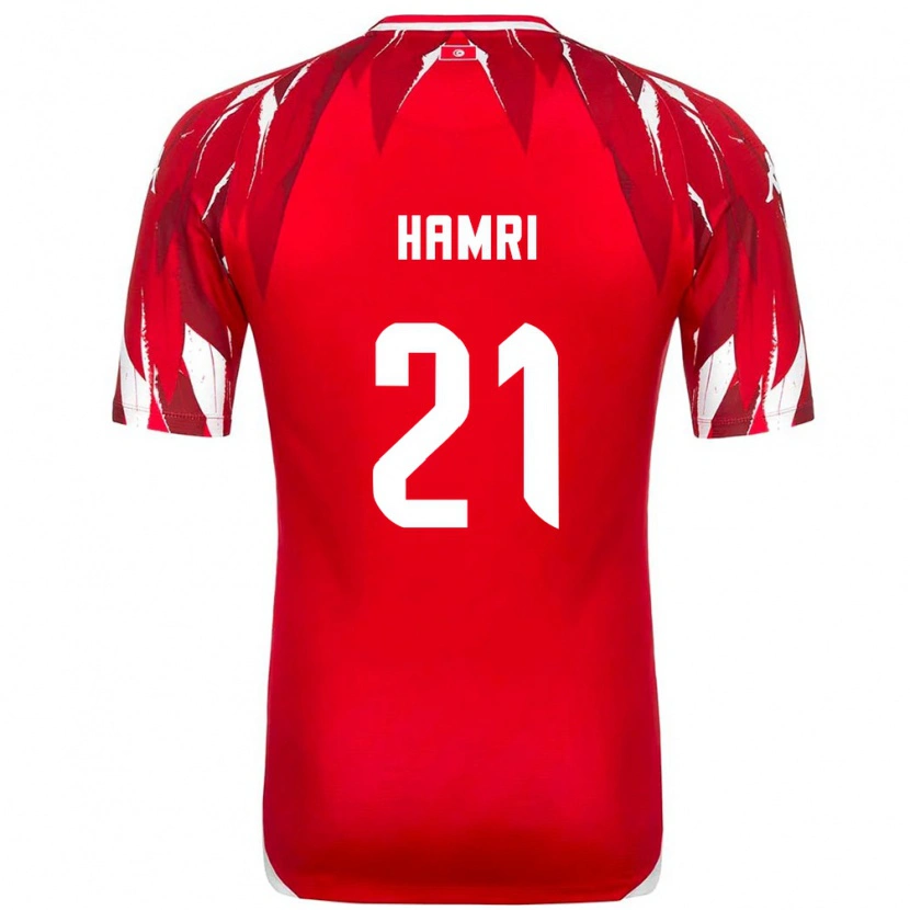 Danxen Dětské Tunisko Rabii Hamri #21 Červená Bílá Daleko Hráčské Dresy 26-28 Dres