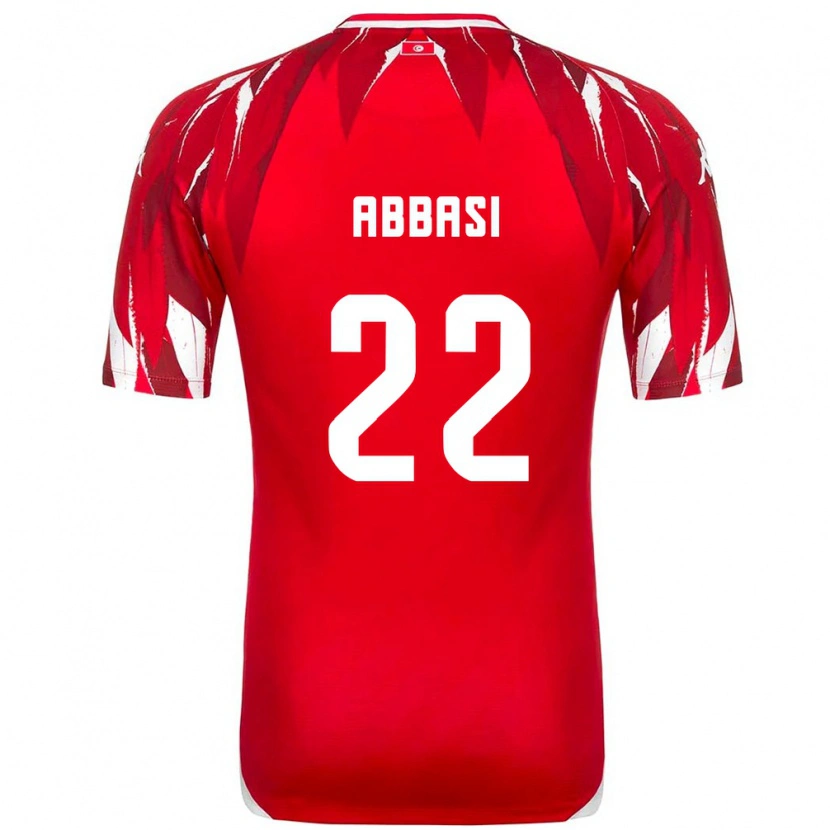 Danxen Dětské Tunisko Bechir Abbasi #22 Červená Bílá Daleko Hráčské Dresy 26-28 Dres