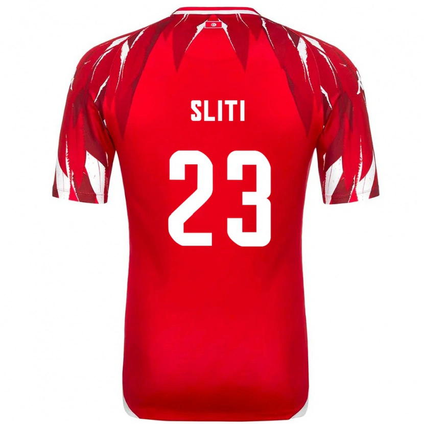 Danxen Dětské Tunisko Naïm Sliti #23 Červená Bílá Daleko Hráčské Dresy 26-28 Dres