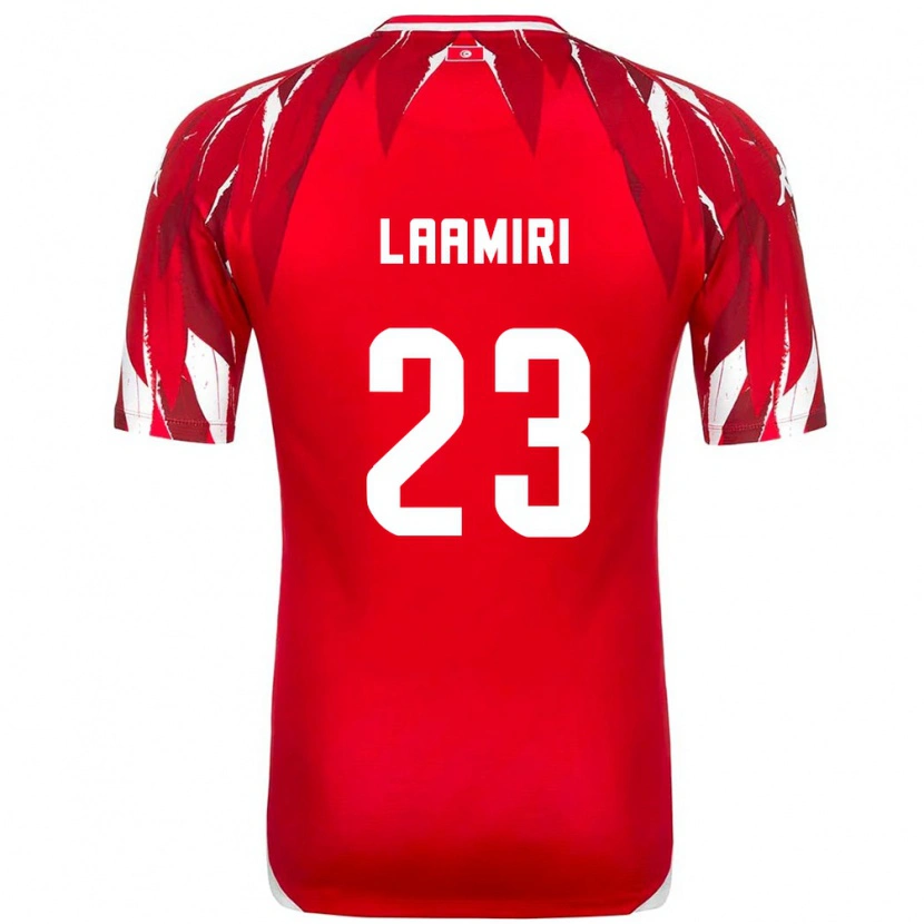 Danxen Dětské Tunisko Soumaya Laamiri #23 Červená Bílá Daleko Hráčské Dresy 26-28 Dres