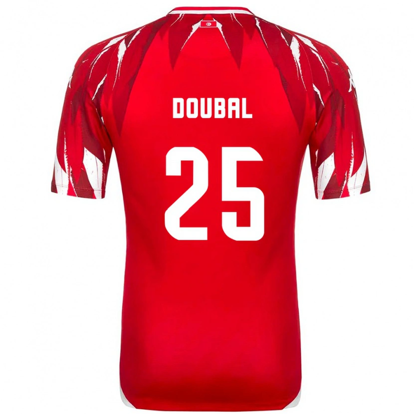 Danxen Dětské Tunisko Anis Doubal #25 Červená Bílá Daleko Hráčské Dresy 26-28 Dres