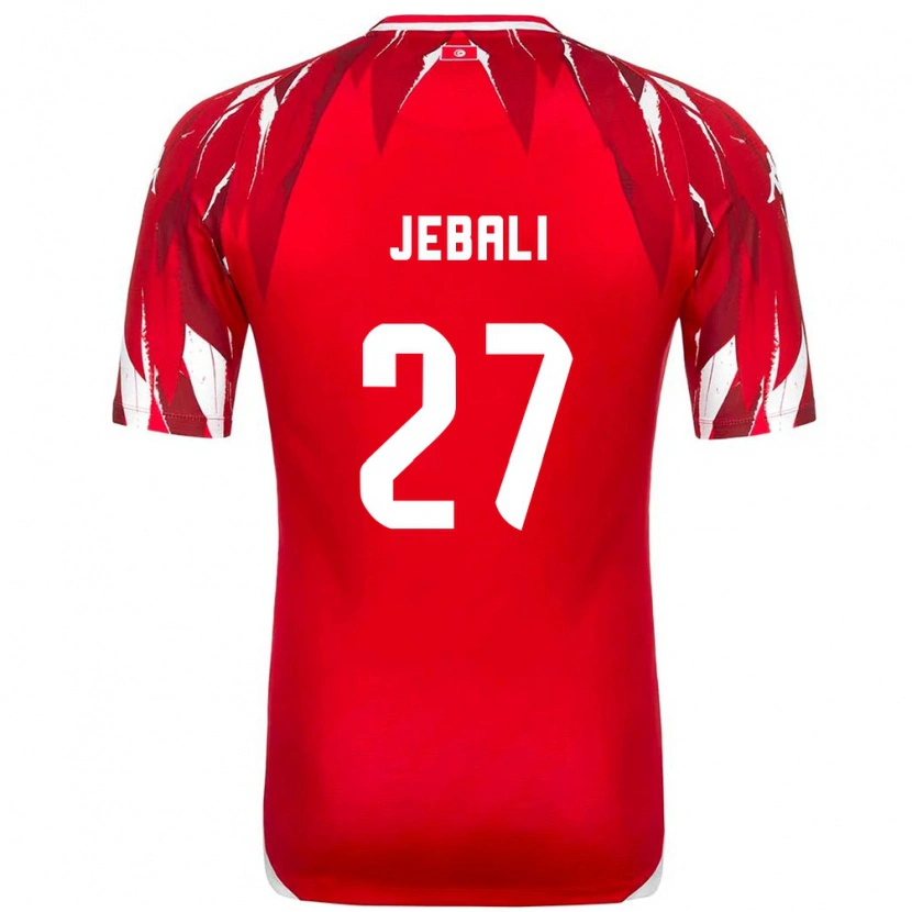 Danxen Dětské Tunisko Issam Jebali #27 Červená Bílá Daleko Hráčské Dresy 26-28 Dres