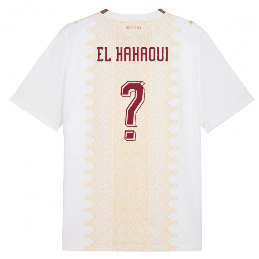 Danxen Dětské Maroko Ayman El Hahaoui #0 Bílá Zlatá Červená Daleko Hráčské Dresy 26-28 Dres