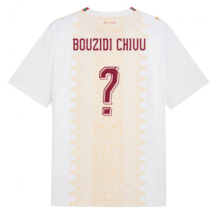 Danxen Dětské Maroko Rayan Bouzidi Chivu #0 Bílá Zlatá Červená Daleko Hráčské Dresy 26-28 Dres