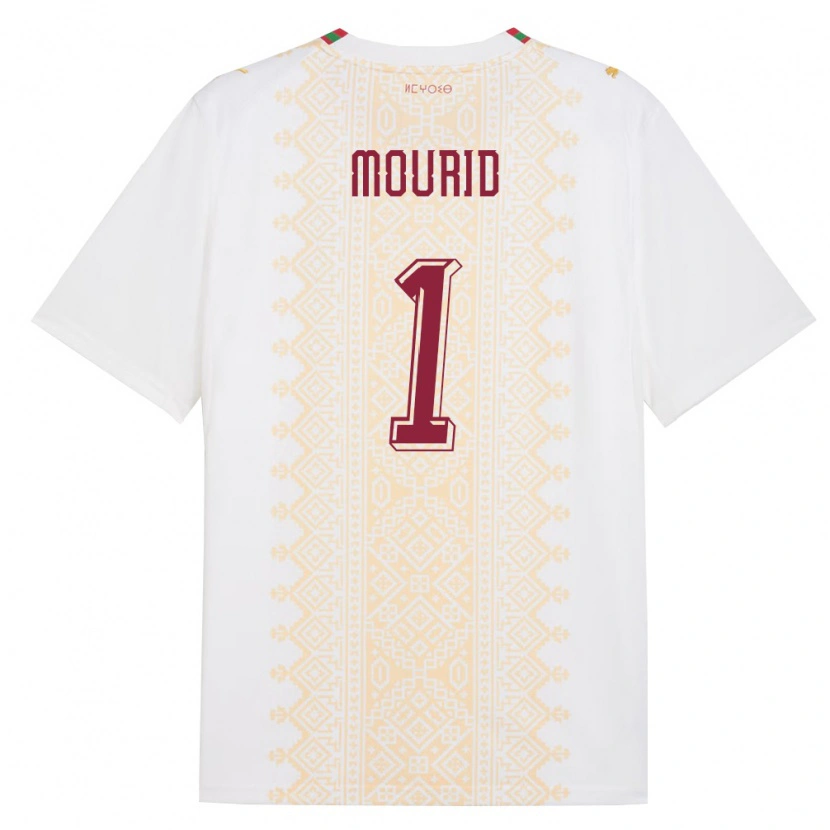 Danxen Dětské Maroko Taha Mourid #1 Bílá Zlatá Červená Daleko Hráčské Dresy 26-28 Dres