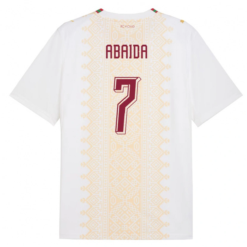 Danxen Dětské Maroko Haitam Abaida #7 Bílá Zlatá Červená Daleko Hráčské Dresy 26-28 Dres
