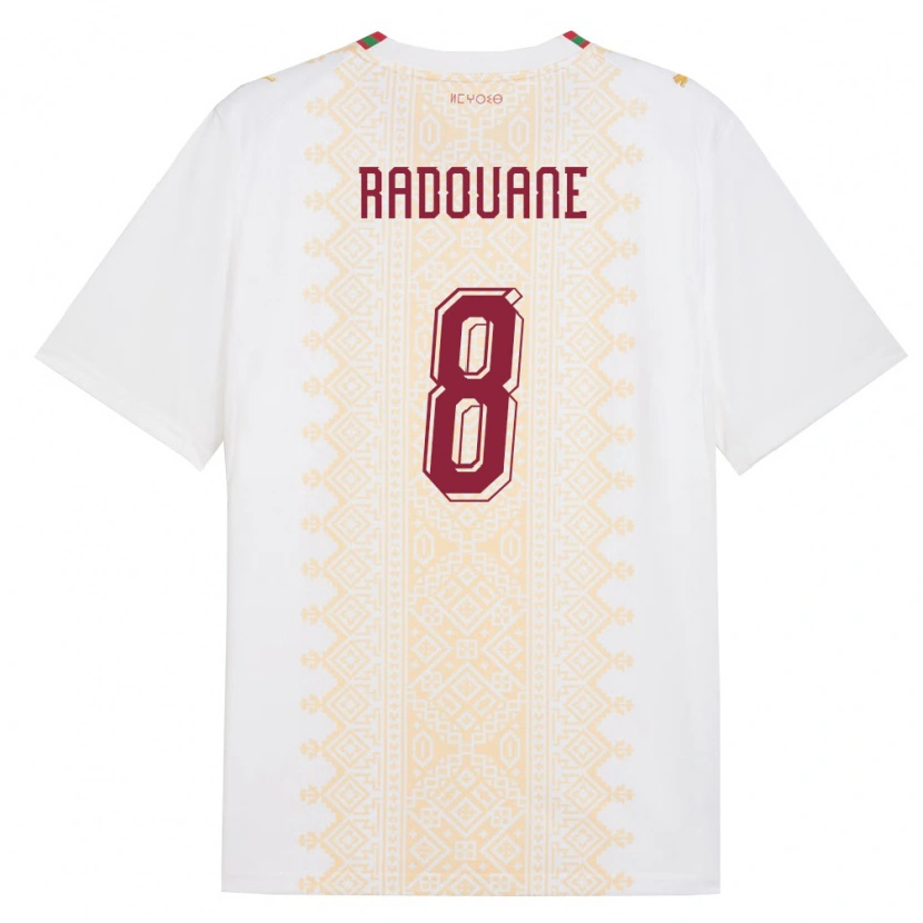 Danxen Dětské Maroko Mohamed Radouane #8 Bílá Zlatá Červená Daleko Hráčské Dresy 26-28 Dres