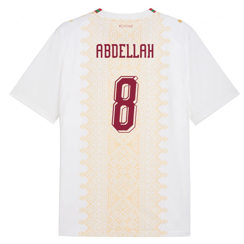 Danxen Dětské Maroko Abdellah Ouazane #8 Bílá Zlatá Červená Daleko Hráčské Dresy 26-28 Dres
