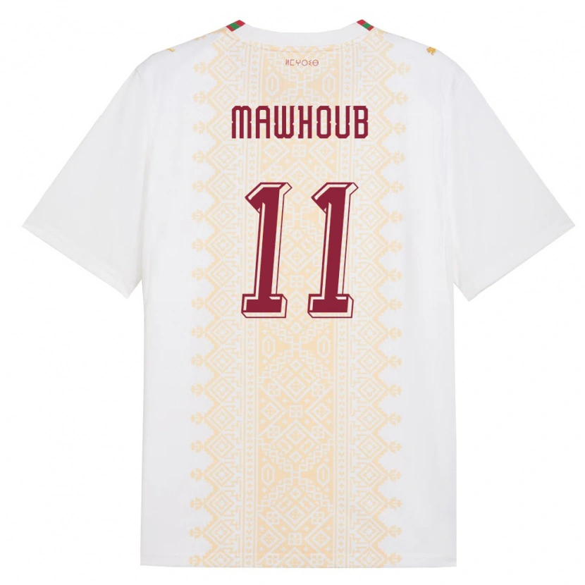 Danxen Dětské Maroko Ahmed Mouhoub #11 Bílá Zlatá Červená Daleko Hráčské Dresy 26-28 Dres