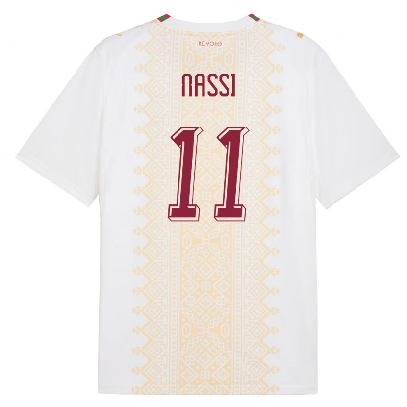 Danxen Dětské Maroko Walid Nassi #11 Bílá Zlatá Červená Daleko Hráčské Dresy 26-28 Dres