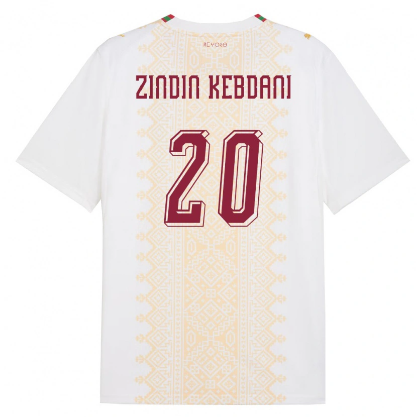 Danxen Dětské Maroko Mohammed Zindin Kebdani #20 Bílá Zlatá Červená Daleko Hráčské Dresy 26-28 Dres
