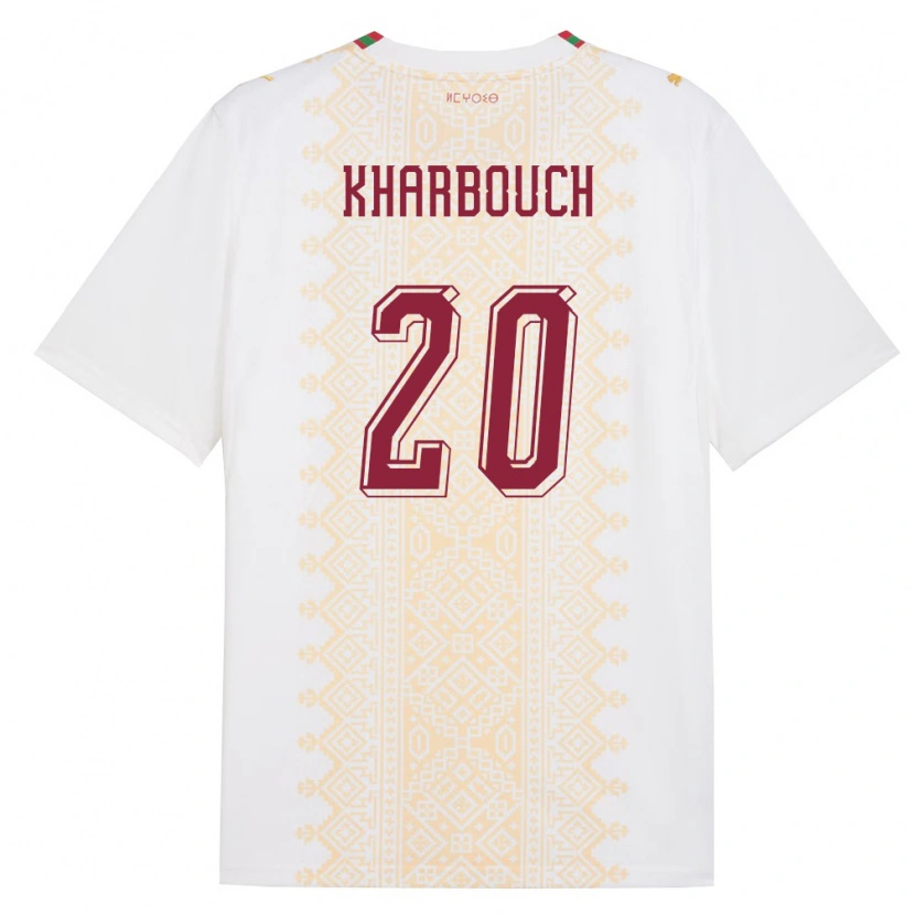 Danxen Dětské Maroko Yahya Kharbouch #20 Bílá Zlatá Červená Daleko Hráčské Dresy 26-28 Dres