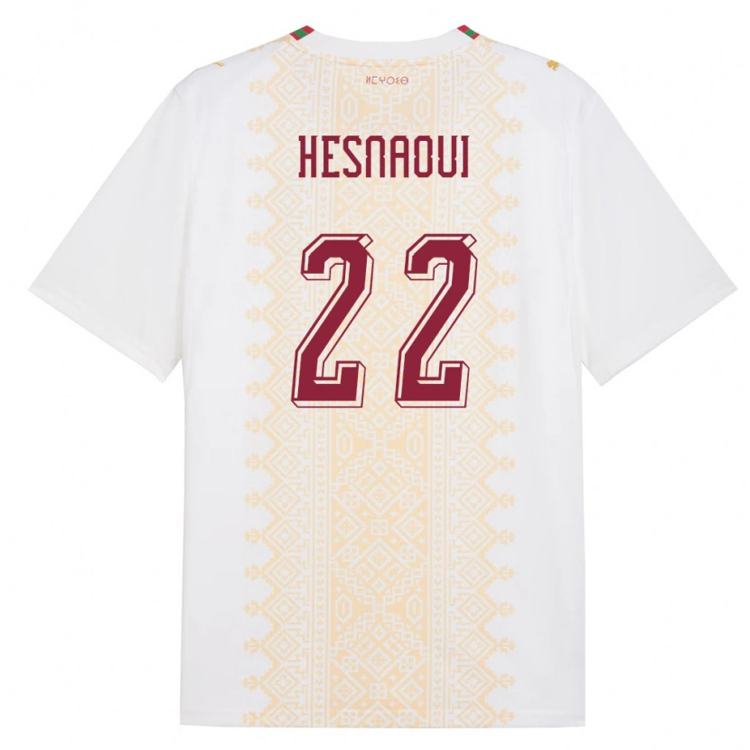 Danxen Dětské Maroko Hind Hesnaoui #22 Bílá Zlatá Červená Daleko Hráčské Dresy 26-28 Dres