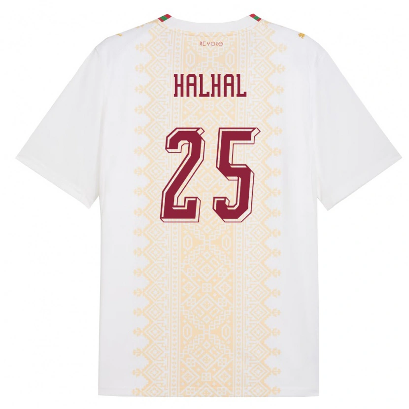 Danxen Dětské Maroko Redouane Halhal #25 Bílá Zlatá Červená Daleko Hráčské Dresy 26-28 Dres