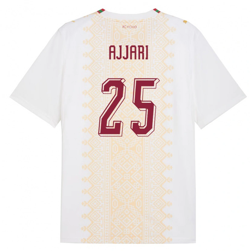 Danxen Dětské Maroko Reda Ajjari #25 Bílá Zlatá Červená Daleko Hráčské Dresy 26-28 Dres