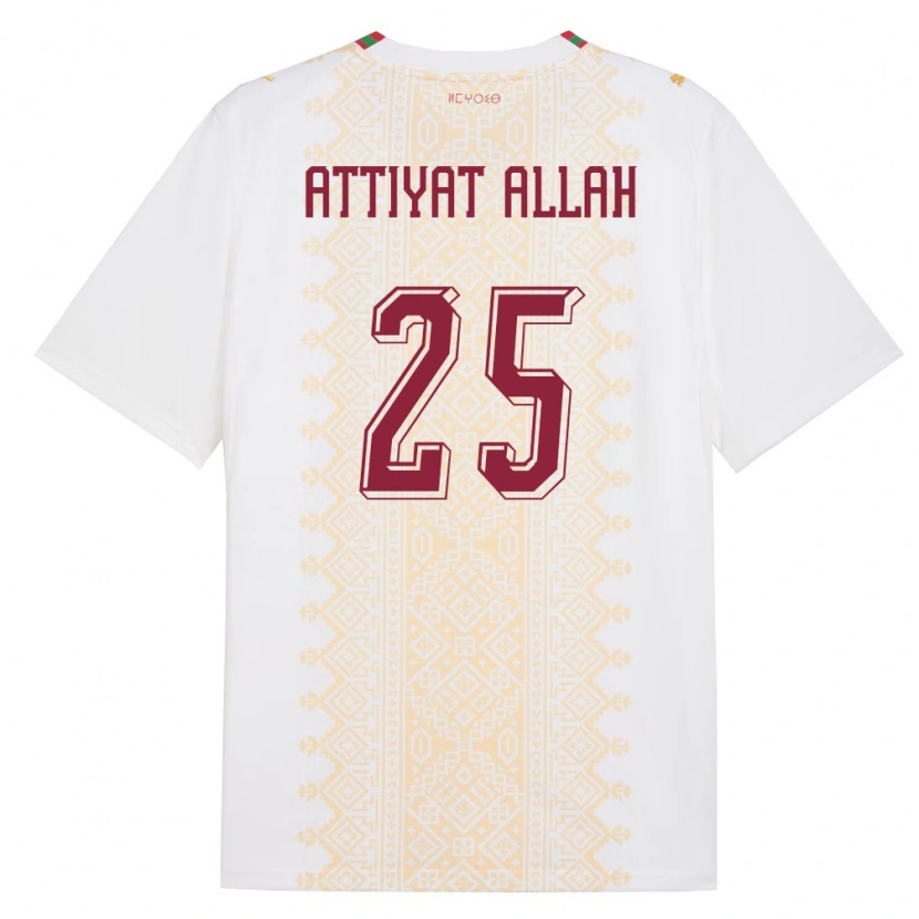 Danxen Dětské Maroko Yahia Attiyat Allah #25 Bílá Zlatá Červená Daleko Hráčské Dresy 26-28 Dres