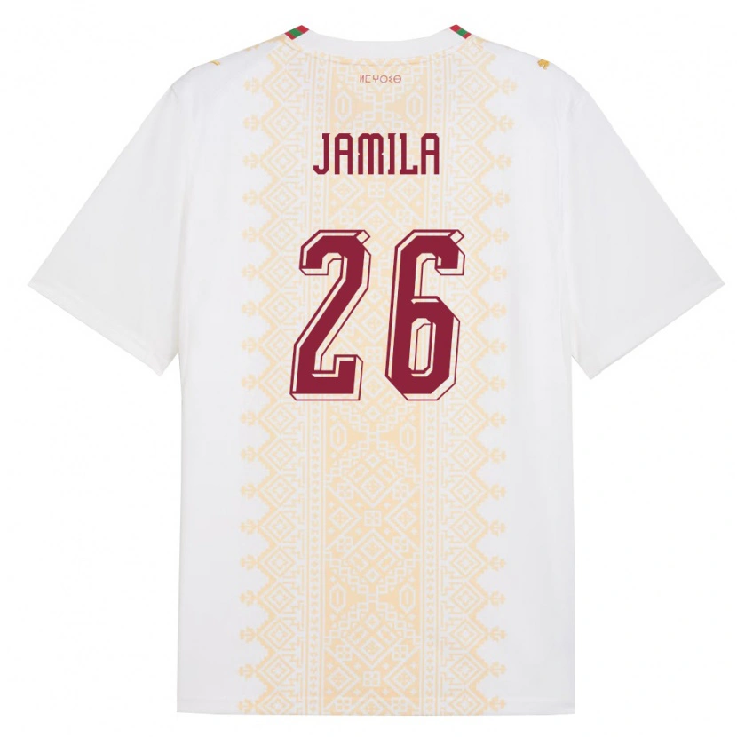 Danxen Dětské Maroko Jad Jamila #26 Bílá Zlatá Červená Daleko Hráčské Dresy 26-28 Dres