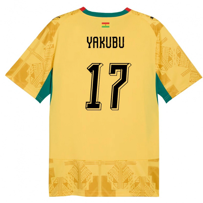 Danxen Dětské Ghana Mustapha Yakubu #17 Žlutá Červená Černá Daleko Hráčské Dresy 26-28 Dres