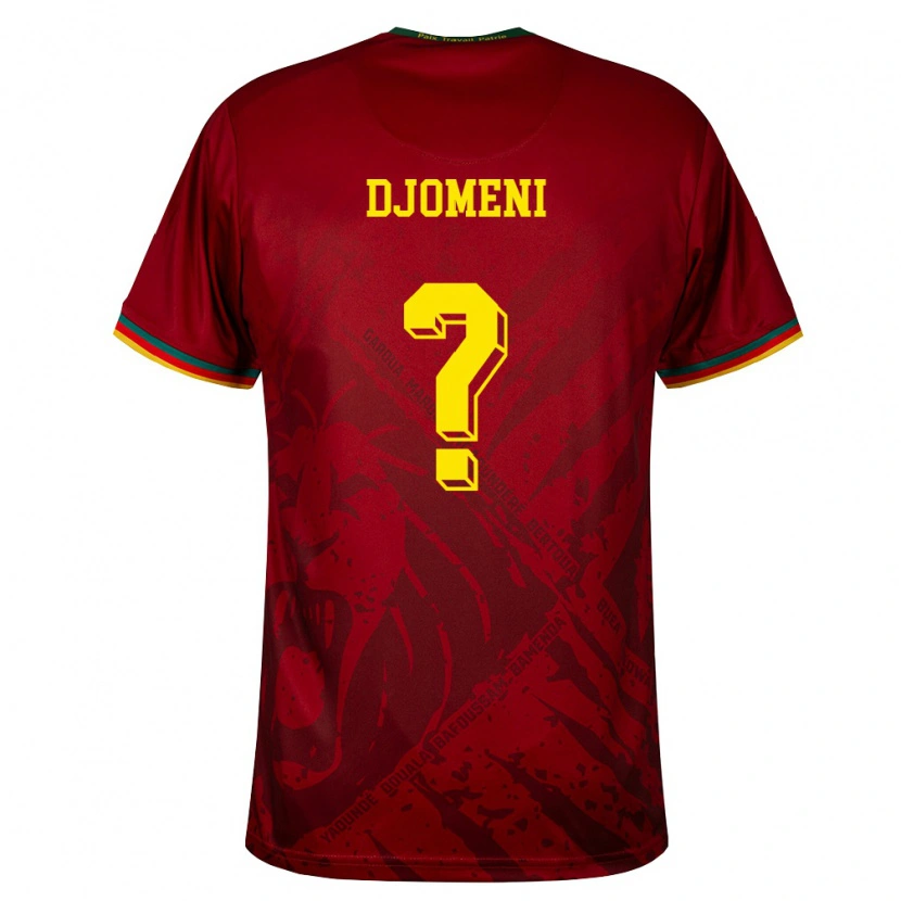 Danxen Dětské Kamerun Eric Djomeni #0 Tmavě Červená Zelená Žlutá Daleko Hráčské Dresy 26-28 Dres