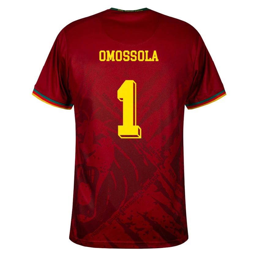 Danxen Dětské Kamerun Simon Omossola #1 Tmavě Červená Zelená Žlutá Daleko Hráčské Dresy 26-28 Dres
