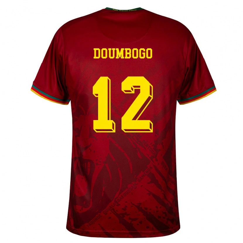 Danxen Dětské Kamerun Noel Doumbogo #12 Tmavě Červená Zelená Žlutá Daleko Hráčské Dresy 26-28 Dres