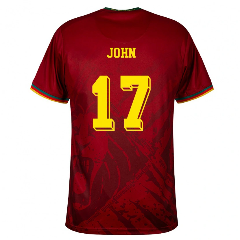Danxen Dětské Kamerun Nchindo John #17 Tmavě Červená Zelená Žlutá Daleko Hráčské Dresy 26-28 Dres