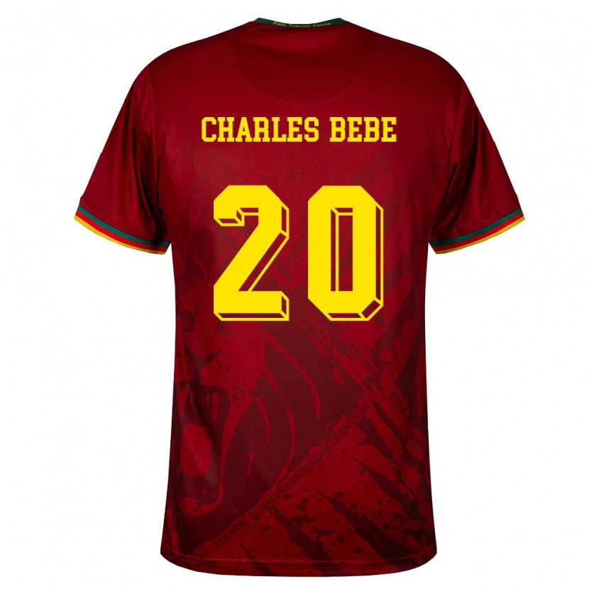 Danxen Dětské Kamerun Jean Charles Bebe #20 Tmavě Červená Zelená Žlutá Daleko Hráčské Dresy 26-28 Dres
