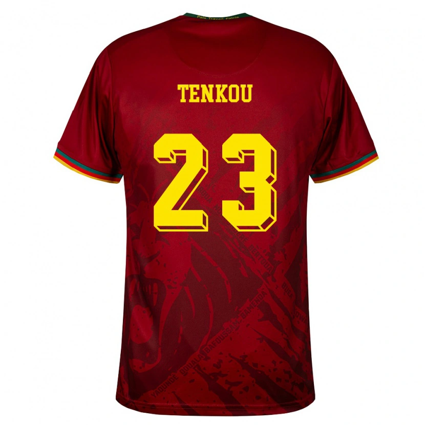 Danxen Dětské Kamerun Yanike Tenkou Yougou #23 Tmavě Červená Zelená Žlutá Daleko Hráčské Dresy 26-28 Dres