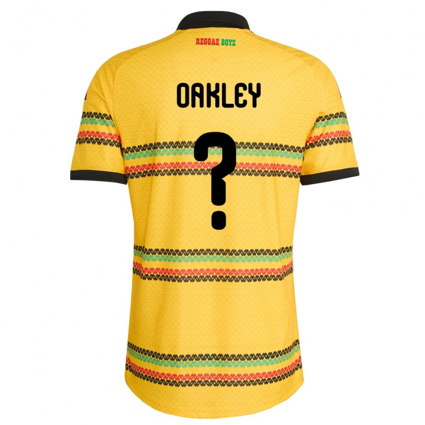 Danxen Pánské Jamajka Katie Oakley #0 Žlutá Černá Zelená Domů Hráčské Dresy 26-28 Dres