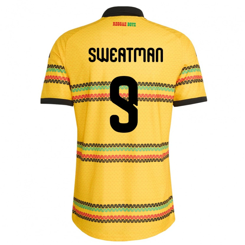 Danxen Pánské Jamajka Marlo Sweatman #9 Žlutá Černá Zelená Domů Hráčské Dresy 26-28 Dres