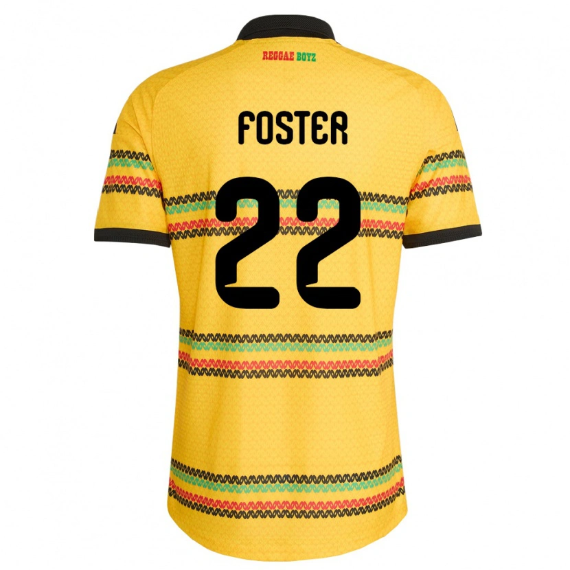 Danxen Pánské Jamajka Shanise Foster #22 Žlutá Černá Zelená Domů Hráčské Dresy 26-28 Dres