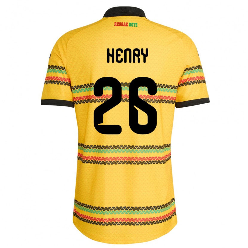 Danxen Pánské Jamajka Rico Henry #26 Žlutá Černá Zelená Domů Hráčské Dresy 26-28 Dres