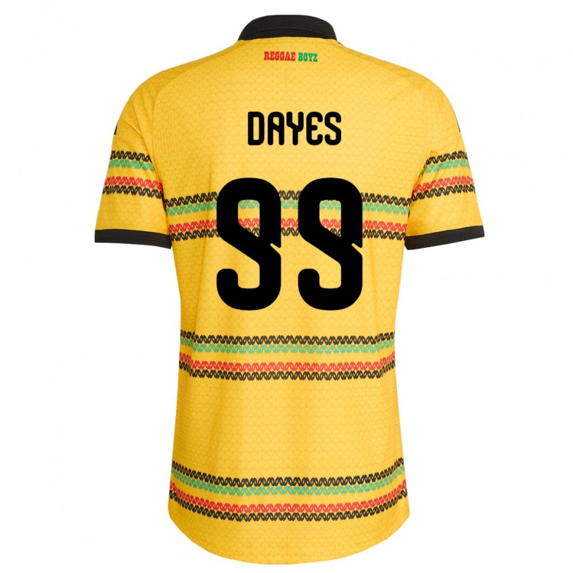 Danxen Pánské Jamajka Malikae Dayes #99 Žlutá Černá Zelená Domů Hráčské Dresy 26-28 Dres