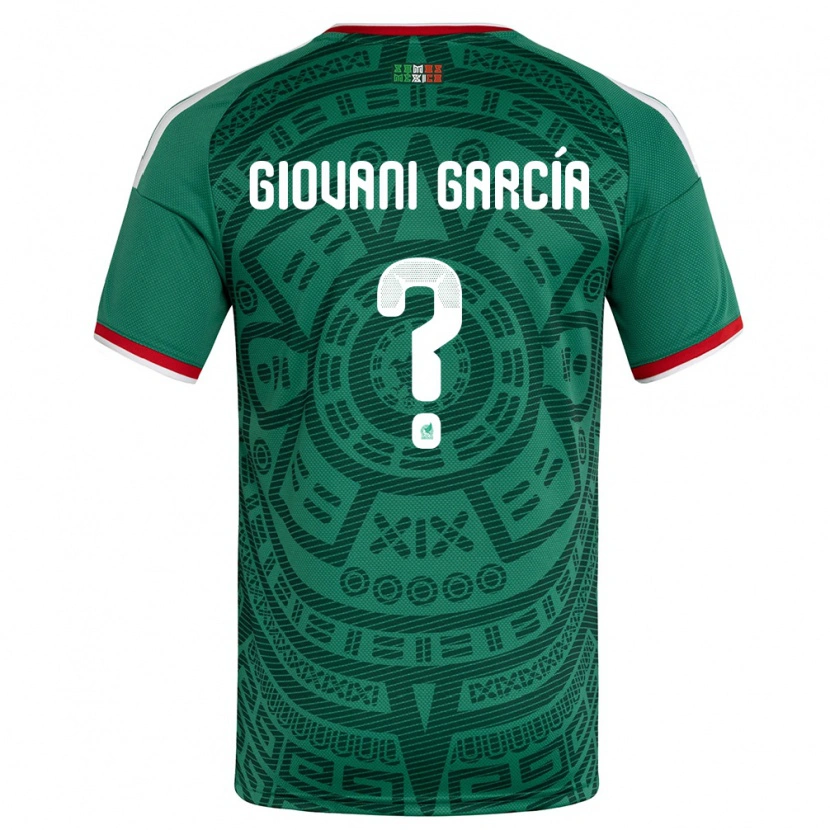 Danxen Pánské Mexiko Giovani García #0 Zelená Bílá Červená Domů Hráčské Dresy 26-28 Dres