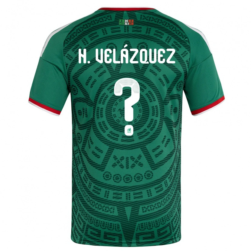 Danxen Pánské Mexiko Héber Velázquez #0 Zelená Bílá Červená Domů Hráčské Dresy 26-28 Dres