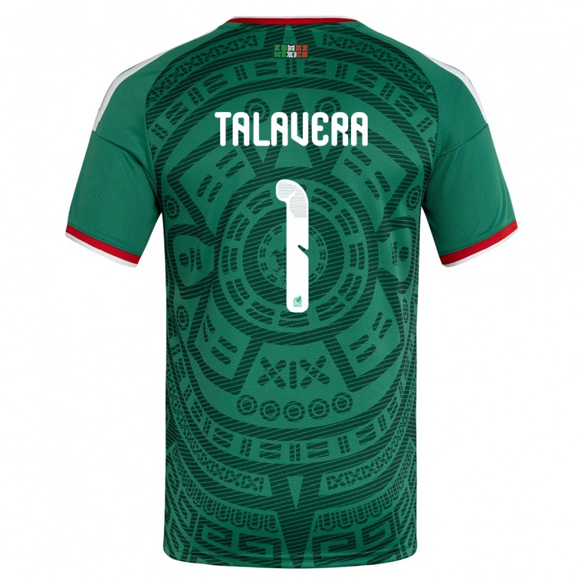 Danxen Pánské Mexiko Alfredo Talavera #1 Zelená Bílá Červená Domů Hráčské Dresy 26-28 Dres