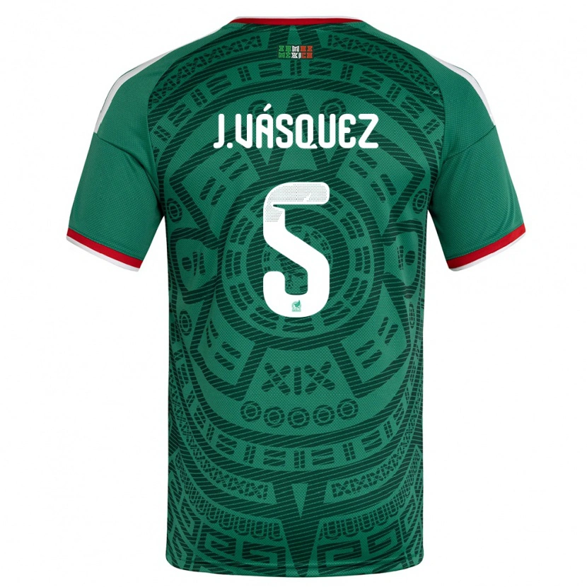 Danxen Pánské Mexiko Johan Vásquez #5 Zelená Bílá Červená Domů Hráčské Dresy 26-28 Dres