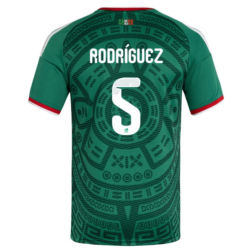 Danxen Pánské Mexiko Jorge Rodríguez #5 Zelená Bílá Červená Domů Hráčské Dresy 26-28 Dres
