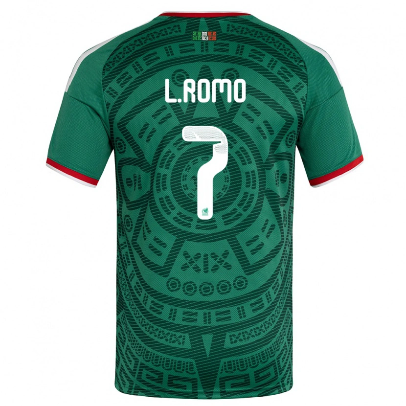 Danxen Pánské Mexiko Luis Romo #7 Zelená Bílá Červená Domů Hráčské Dresy 26-28 Dres