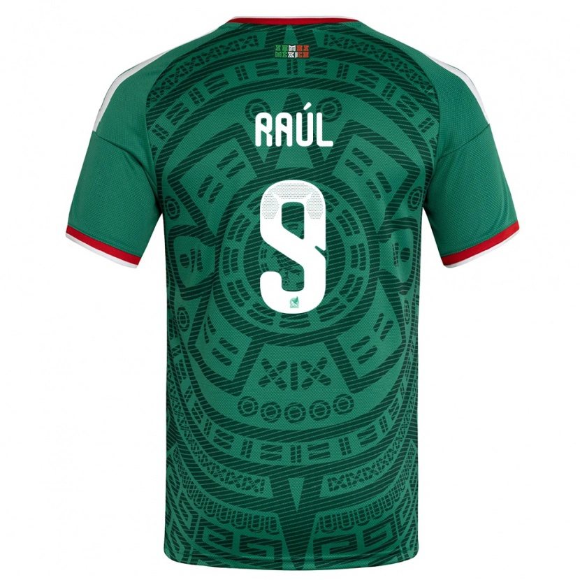 Danxen Pánské Mexiko Raúl Jiménez #9 Zelená Bílá Červená Domů Hráčské Dresy 26-28 Dres
