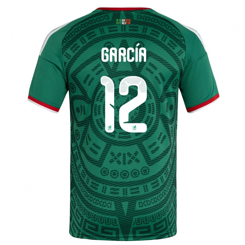 Danxen Pánské Mexiko Eduardo Garcia #12 Zelená Bílá Červená Domů Hráčské Dresy 26-28 Dres