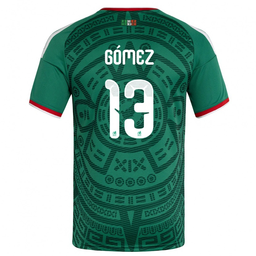 Danxen Pánské Mexiko Diego Gomez #13 Zelená Bílá Červená Domů Hráčské Dresy 26-28 Dres