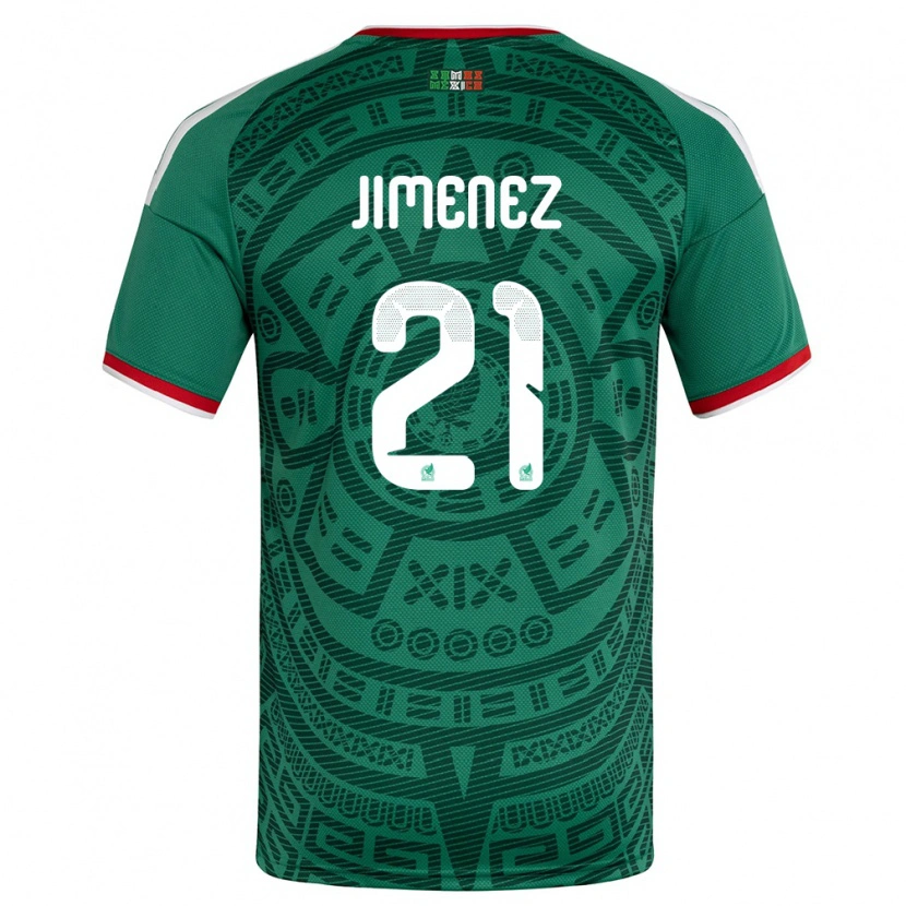 Danxen Pánské Mexiko Tahiel Jiménez #21 Zelená Bílá Červená Domů Hráčské Dresy 26-28 Dres