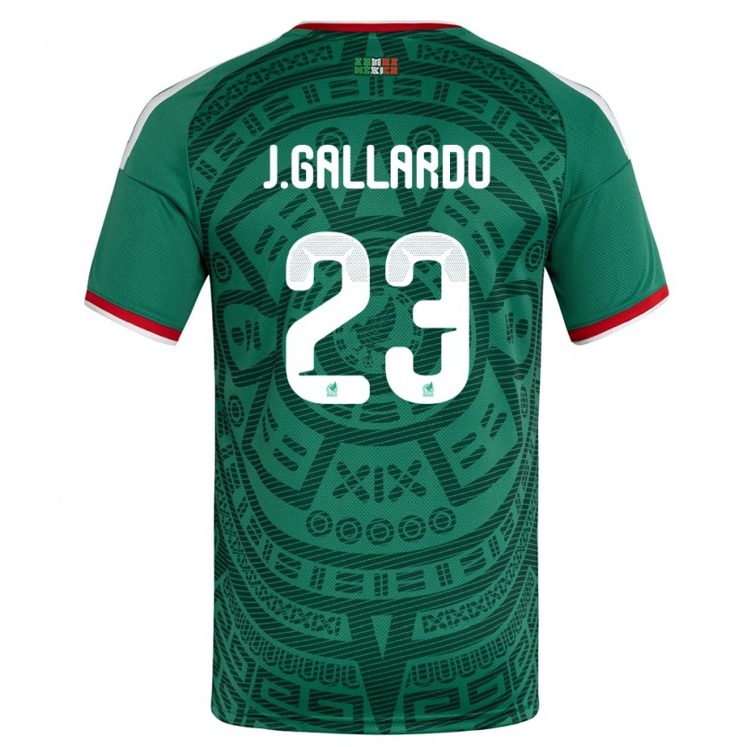 Danxen Pánské Mexiko Jesús Gallardo #23 Zelená Bílá Červená Domů Hráčské Dresy 26-28 Dres
