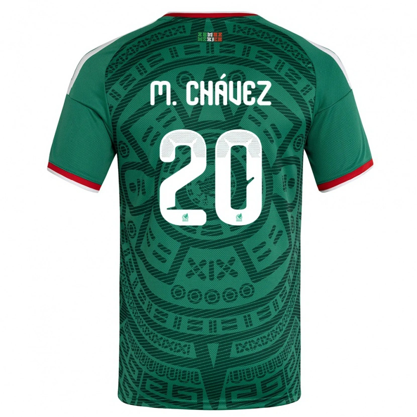 Danxen Pánské Mexiko Mateo Chávez #20 Zelená Bílá Červená Domů Hráčské Dresy 26-28 Dres