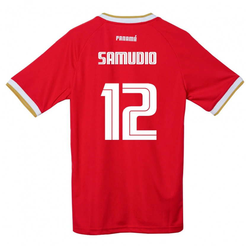 Danxen Pánské Panama César Samudio #12 Červená Hnědá Bílá Domů Hráčské Dresy 26-28 Dres
