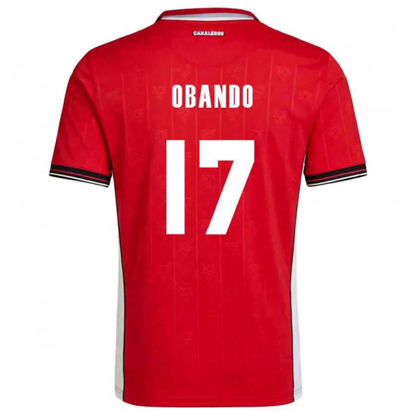 Danxen Pánské Panama Jafet Obando #17 Červená Hnědá Bílá Domů Hráčské Dresy 26-28 Dres